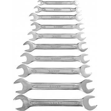 27010-H10 | Набор рожковых гаечных ключей 10 шт, 6 - 24 мм, ЗУБР МАСТЕР-1