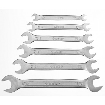 27010-H6 | Набор рожковых гаечных ключей 6 шт, 6 - 19 мм, ЗУБР МАСТЕР-1