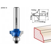 Фреза кромочная калевочная №1, D= 19мм, рабочая длина-7мм, радиус-3,2мм, хв.-8мм, d-9,5 мм, ЗУБР 28700-19