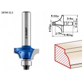 Фреза кромочная калевочная №1, D= 22,2мм, рабочая длина-9мм, радиус-4,8мм, хв.-8мм, d-9,5 мм, ЗУБР 28700-22.2