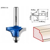 Фреза кромочная калевочная №1, D= 31,8мм, рабочая длина-15мм, радиус-9,5мм, хв.-8мм, d-9,5мм, ЗУБР 28700-31.8
