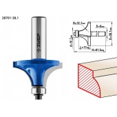 Фреза кромочная калевочная №1, D= 38,1мм, рабочая длина-17мм, радиус-12,7мм, хв.-8мм, d-12,7мм, ЗУБР 28701-38.1