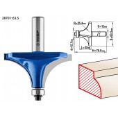 Фреза кромочная калевочная №1, D= 63,5мм, рабочая длина-32мм, радиус-25мм, хв.-12мм, d-12,7мм, ЗУБР 28701-63.5