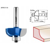 Фреза кромочная калевочная №2, D= 31,8мм, рабочая длина-14мм, радиус-9,5мм, хв.-8мм, d-12,7мм, ЗУБР 28702-31.8