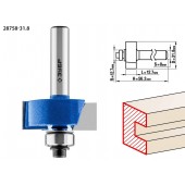 Фреза фальцевая, D= 31,8мм, рабочая длина-12,7мм, хв.-8мм, d-12,7мм, ЗУБР 28758-31.8