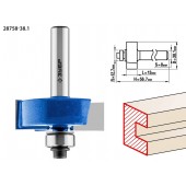 Фреза фальцевая, D= 38,1мм, рабочая длина-13мм, хв.-8мм, d-12,7мм, ЗУБР 28758-38.1