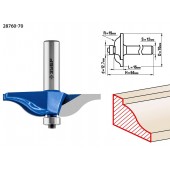 Фреза фигирейная №1, D= 70мм, рабочая длина-16мм, радиус-15,8мм, хв.-12мм, d-12,7мм, ЗУБР 28760-70