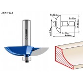 Фреза фигирейная №2, D= 63,5мм, рабочая длина-13мм, радиус-25,4мм, хв.-12мм, d-12,7мм, ЗУБР 28761-63.5