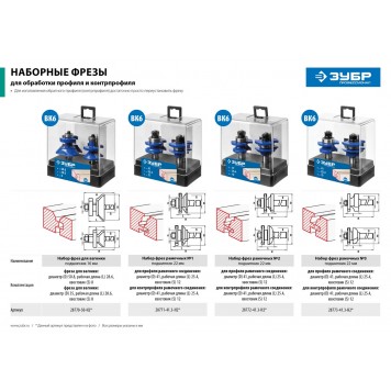 28770-50-H2 | Набор фрез для вагонки, D= 50мм, рабочая длина-28,6мм, хв.-8мм, d-16мм, ЗУБР ПРОФЕССИОНАЛ-5