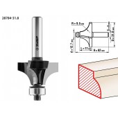 Фреза кромочная калевочная №1, диаметр-38,1 мм, рабочая длина-17 мм, радиус-12 мм, хвостовик-8 мм, диаметр подшипника-12,7 мм, ЗУБР 28784-31.8
