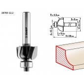 Фреза кромочная калевочная №2, диаметр-22,2 мм, рабочая длина-13 мм, радиус-4,8 мм, хвостовик-8 мм, диаметр подшипника-12,7 мм, ЗУБР 28785-22.2