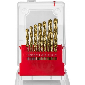 29617-H19 | Набор сверл по металлу 19 шт (d=1-10 мм), сталь Р6М5, класс А, Титан, ЗУБР ЭКСПЕРТ-1