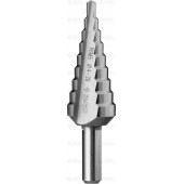 Сверло ступенчатое по сталям и цвет.мет.ст.Р6М5,d 4-20мм, 9ступ.d 4-20, L-75 мм,трехгран. хвост. 8мм, ЗУБР 29670-4-20-9