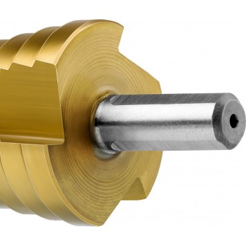 29673-4-22 | Сверло ступенчатое 2-х модульное по сталям и цвет. мет., ст. Р6М5 с покрытием TiN, 4-22(4-12, 14-22), 10 ступ., трехгран. хв., ЗУБР ПРОФЕССИОНАЛ-2