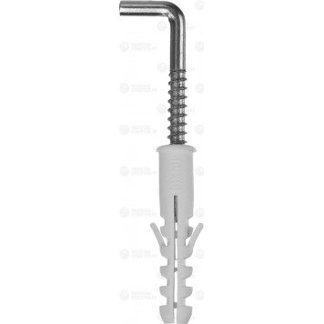 30676-10-50 | Дюбель распорный полипропиленовый, тип "ЕВРО", в комплекте с шурупом-крюком, 10 х 50 / 6 х 65 мм, 4 шт, ЗУБР МАСТЕР-0