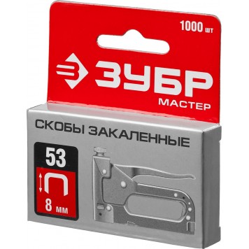 31625-08 | 8 мм скобы для степлера тонкие тип 53, 1000 шт, ЗУБР МАСТЕР-4
