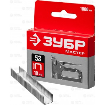31625-10 | скобы для степлера тонкие тип 53, 1000 шт 10 мм, ЗУБР МАСТЕР-0