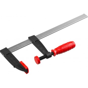 32150-080-300 | Струбцина тип "F", пластмассовая ручка, стальная закаленная рейка, 80х300мм, ЗУБР МАСТЕР-2