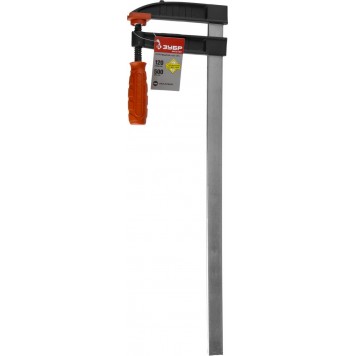 32150-120-500 | Струбцина тип "F", пластмассовая ручка, стальная закаленная рейка, 120х500мм, ЗУБР МАСТЕР-7