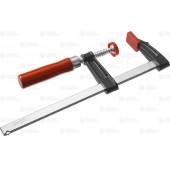 Струбцина, тип "F", деревянная ручка, стальная закаленная рейка, 50х200мм, ЗУБР 32152-50-200