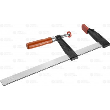 32152-80-300 | Струбцина, тип "F", деревянная ручка, стальная закаленная рейка, 80х300мм, ЗУБР СТАНДАРТ-0