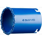 Коронка c карбид-вольфрамовой крошкой, высота 55мм, 53мм, ЗУБР 33350-53