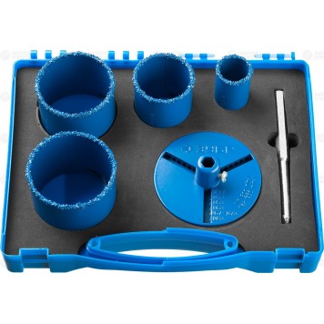 33350-H6 | Набор Коронки с карбид-вольфрамовой крошкой, 33; 53; 67; 73мм; 4 предмета, ЗУБР ПРОФЕССИОНАЛ-0