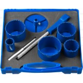 Набор Коронки с карбид-вольфрамовой крошкой, 33; 53; 67; 73; 83мм; 8 предметов, ЗУБР 33350-H8