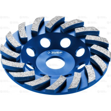 33370-125 | Чашка алмазная сегментная, высота 22,2мм, 125мм, Турбо, ЗУБР ПРОФЕССИОНАЛ-0