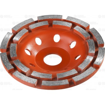 33376-125 | Чашка алмазная шлифовальная по бетону сегментная двухрядная, 125мм, ЗУБР МАСТЕР-0