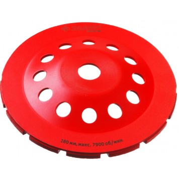33376-180 | Чашка алмазная шлифовальная по бетону сегментная двухрядная, 180мм, ЗУБР МАСТЕР-1