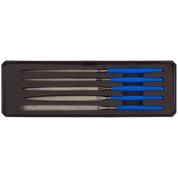 33388-140-H5 | Набор Надфили с алмазным напылением в пластиковом боксе, P 140, 140х75мм, 5 предметов, ЗУБР ЭКСПЕРТ-1