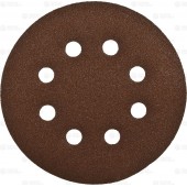 Круг шлифовальный из абразивной бумаги на велкро основе, 8 отв., Р120, 125мм, 5шт, ЗУБР 35350-125-120