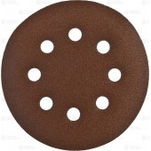 Круг шлифовальный из абразивной бумаги на велкро основе, 8 отв., Р180, 125мм, 5шт, ЗУБР 35350-125-180