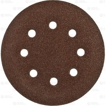 35350-150-060 | Круг шлифовальный из абразивной бумаги, на велкро основе, 6 отв., Р60, 150мм, 5шт, ЗУБР СТАНДАРТ-0