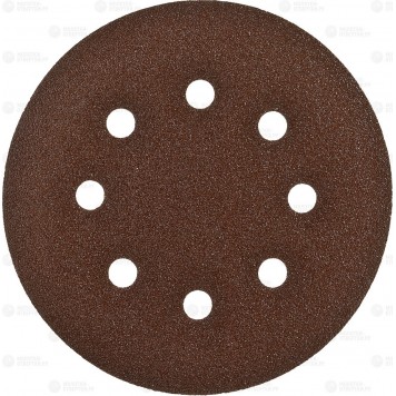 35350-150-080 | Круг шлифовальный из абразивной бумаги, на велкро основе, 6 отв., Р80, 150мм, 5шт, ЗУБР СТАНДАРТ-0