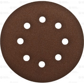 35350-150-120 | Круг шлифовальный из абразивной бумаги, на велкро основе, 6 отв., Р120, 150мм, 5шт, ЗУБР СТАНДАРТ-0