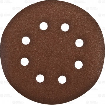 35350-150-240 | Круг шлифовальный из абразивной бумаги, на велкро основе, 6 отв., Р240, 150мм, 5шт, ЗУБР СТАНДАРТ-0