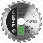 200 х 32 мм 24Т, диск пильный по дереву, быстрый рез, ЗУБР 36850-200-32-24