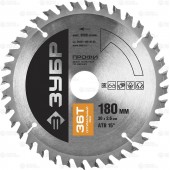 180 х 30 мм 36Т, диск пильный по дереву, оптимальный рез, ЗУБР 36851-180-30-36
