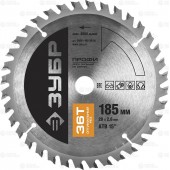 185 х 20 мм 36Т, диск пильный по дереву, оптимальный рез, ЗУБР 36851-185-20-36
