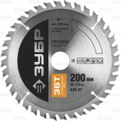 200 х 30 мм 36Т, диск пильный по дереву, оптимальный рез, ЗУБР 36851-200-30-36