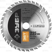 235 х 30 мм 36Т, диск пильный по дереву, оптимальный рез, ЗУБР 36851-235-30-36