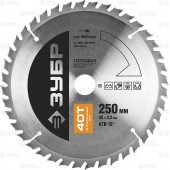 250 х 30 мм 40Т, диск пильный по дереву, оптимальный рез, ЗУБР 36851-250-30-40