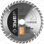 250 х 32 мм 40Т, диск пильный по дереву, оптимальный рез, ЗУБР 36851-250-32-40