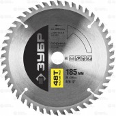 185 х 20 мм 48Т, диск пильный по дереву, чистый рез, ЗУБР 36852-185-20-48
