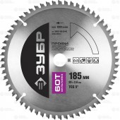 185 х 20 мм 60Т, диск пильный по алюминию, мультирез, ЗУБР 36853-185-20-60