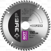 190 х 30 мм 60Т, диск пильный по алюминию, мультирез, ЗУБР 36853-190-30-60