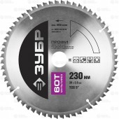 230 х 30 мм 60Т, диск пильный по алюминию, мультирез, ЗУБР 36853-230-30-60