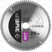 250 х 30 мм 80Т, диск пильный по алюминию, мультирез, ЗУБР 36853-250-30-80